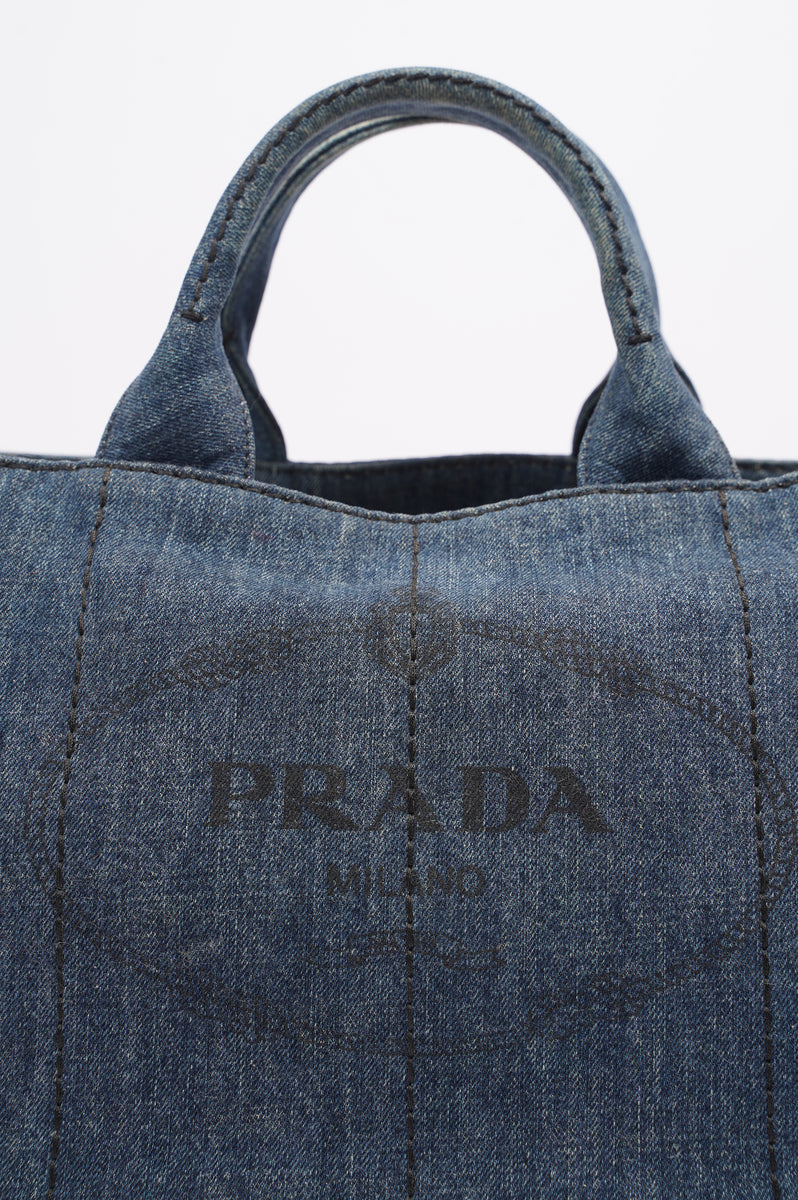 Prada Blue Denim Canvas Canapa Bag Prada