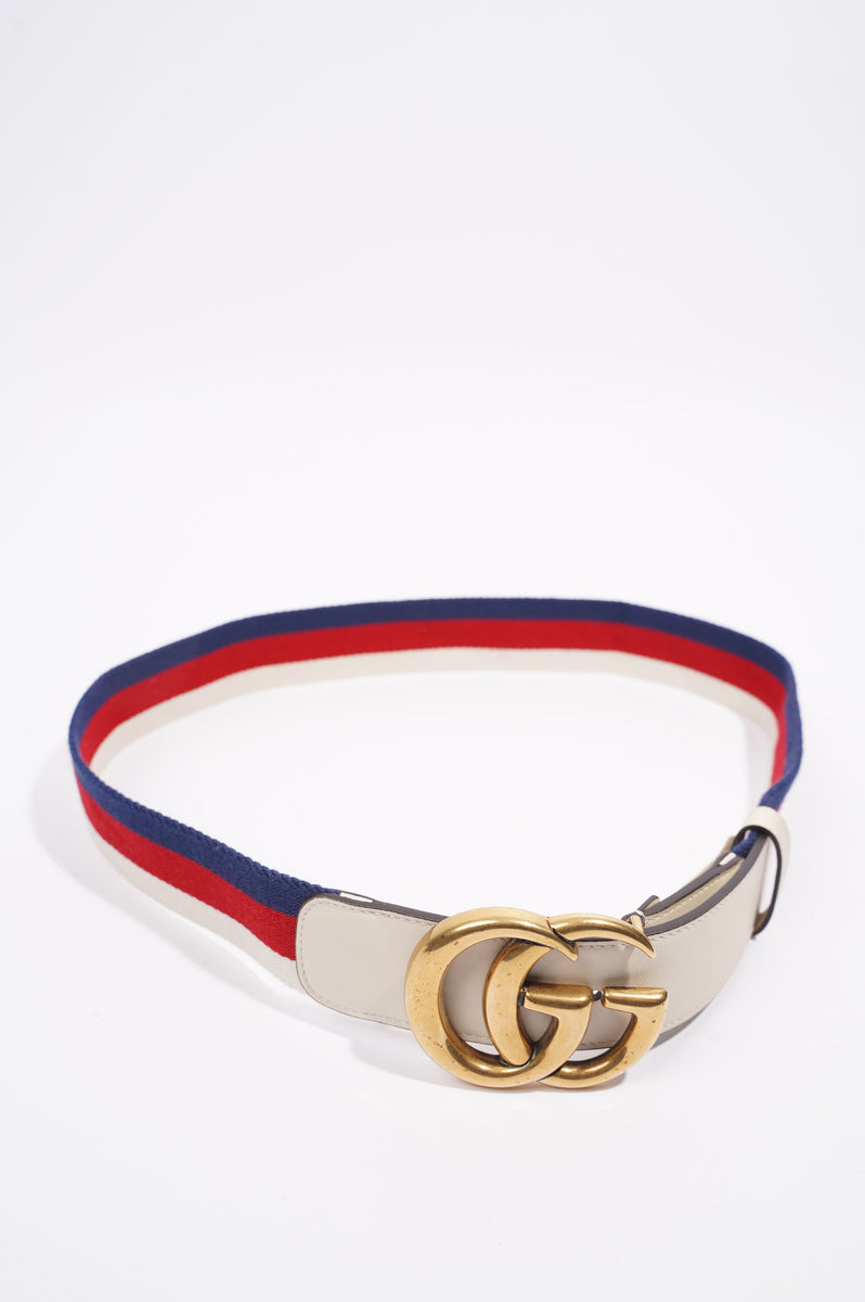 Gucci belt white and on sale red