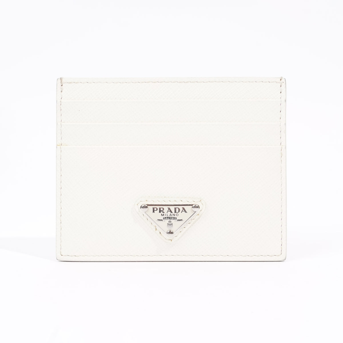 Prada Womens Saffiano Card Holder White Leather – Luxe Collective