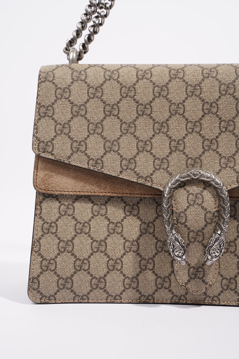 GUCCI Dionysus GG Supreme Crossbody Chain Wallet Beige 401231