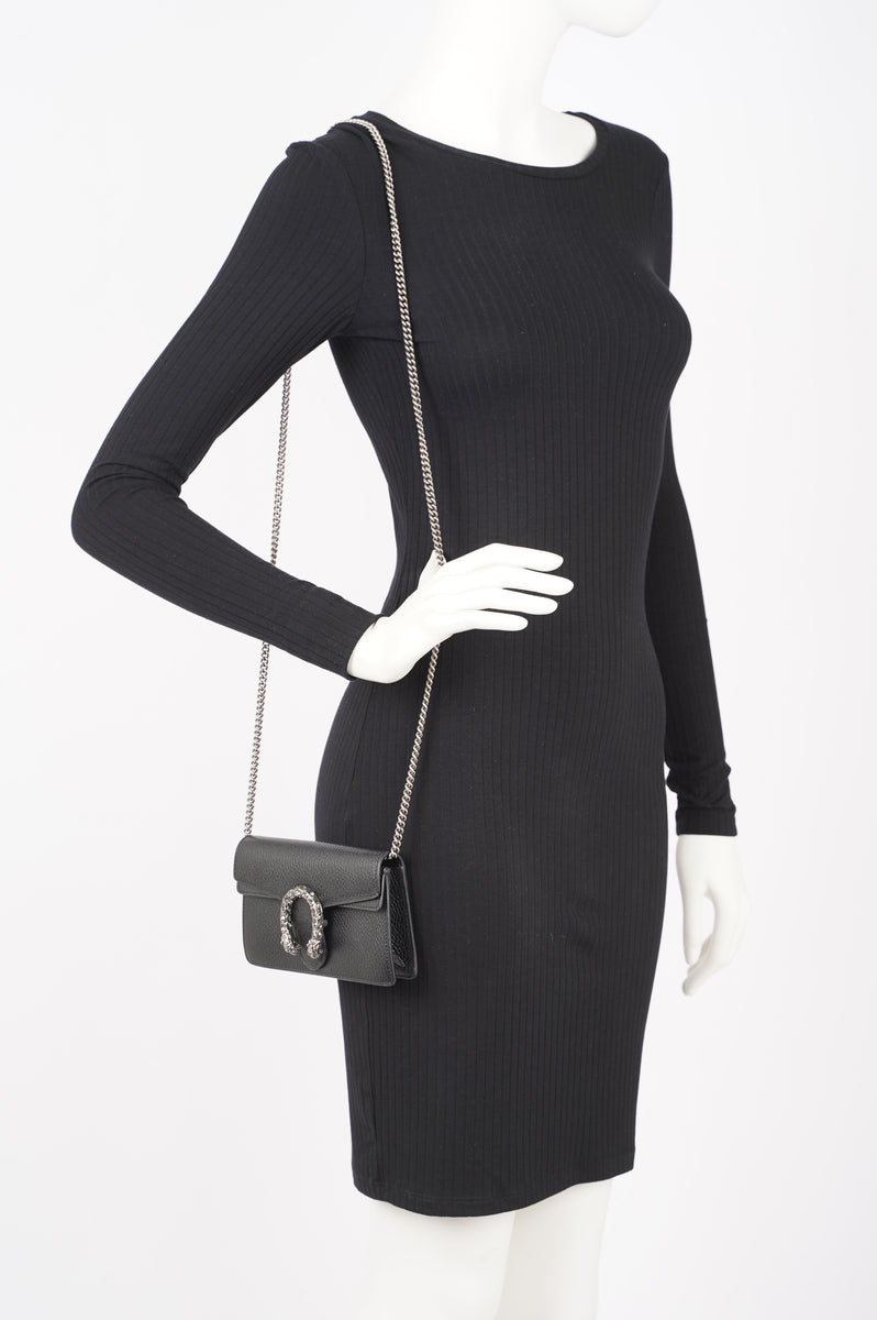 Gucci Womens Dionysus Bag Black Super Mini – Luxe Collective