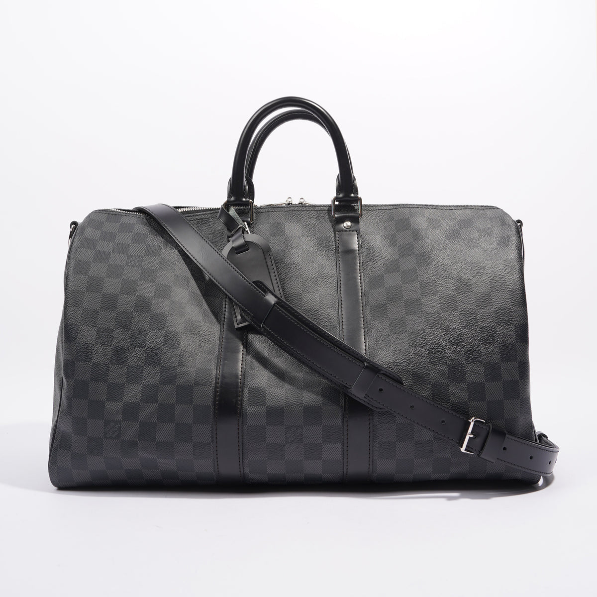 Louis Vuitton Keepall 45 Bandouliere Damier Graphite Travel Bag Black