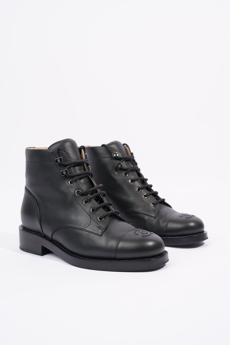 Chanel boots discount lace up