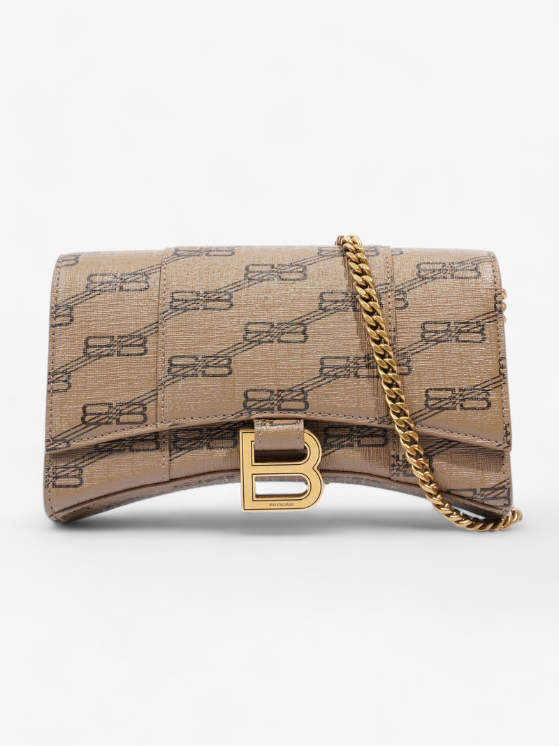  Hourglass Wallet On Chain Brown/Black BB Monogram Coated Canvas