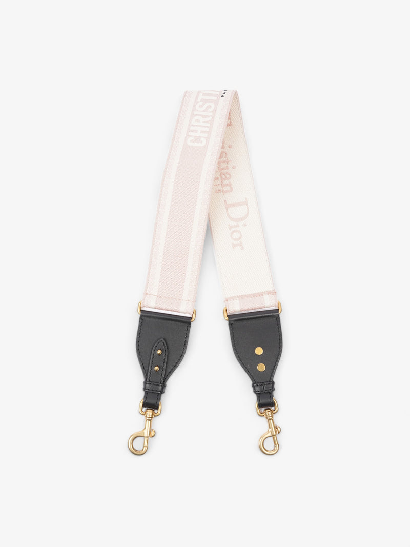  Embroidered Strap Pink / cream Canvas