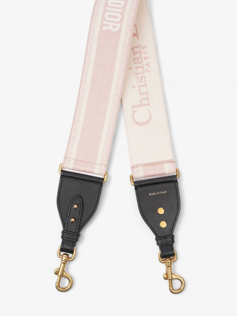  Embroidered Strap Pink / cream Canvas