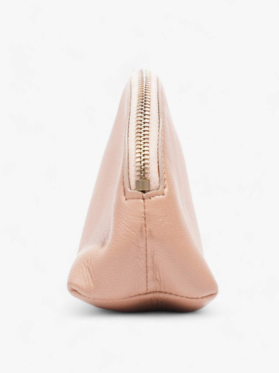 Mini Cosmetic Bag Pink Leather Image 3