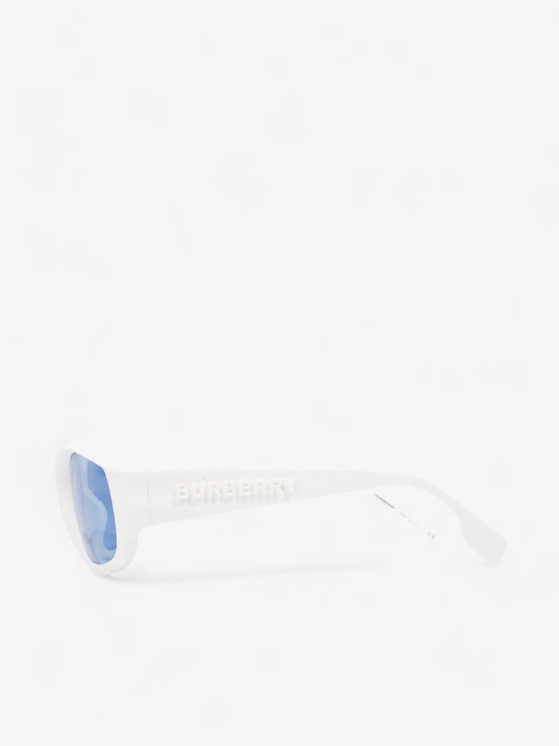  Oval Frame Sunglasses White Rubber 56mm 19mm