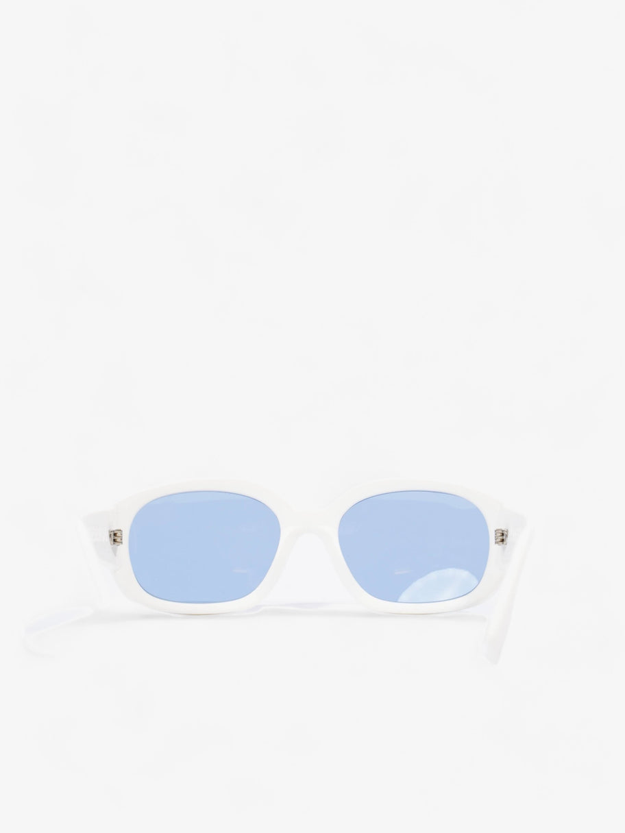 Oval Frame Sunglasses White Rubber 56mm 19mm Image 3