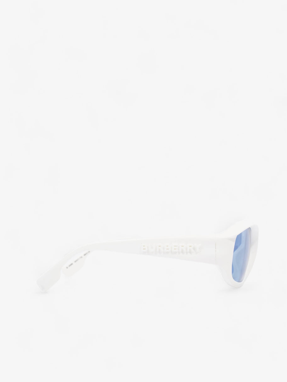 Oval Frame Sunglasses White Rubber 56mm 19mm Image 4