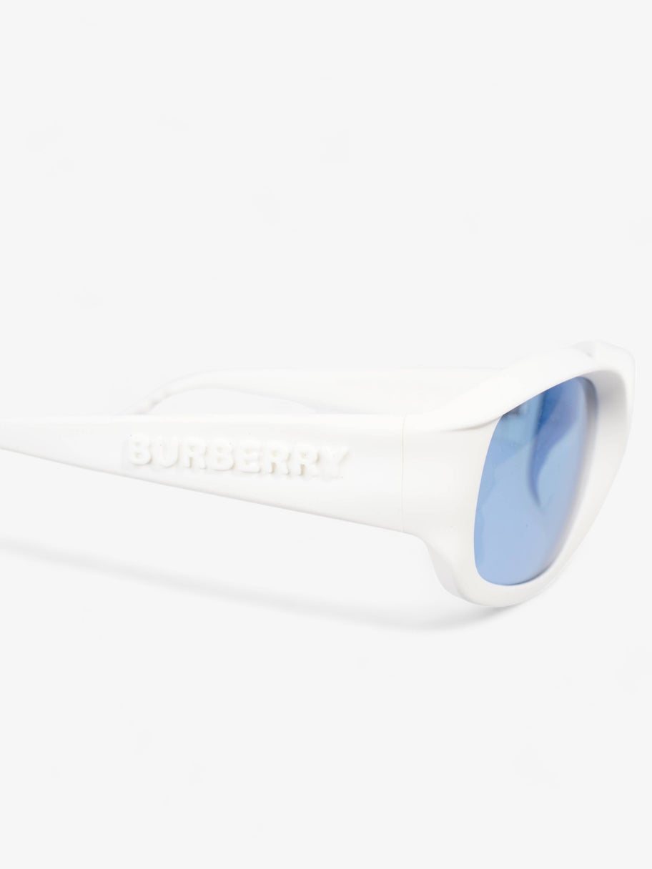 Oval Frame Sunglasses White Rubber 56mm 19mm Image 5
