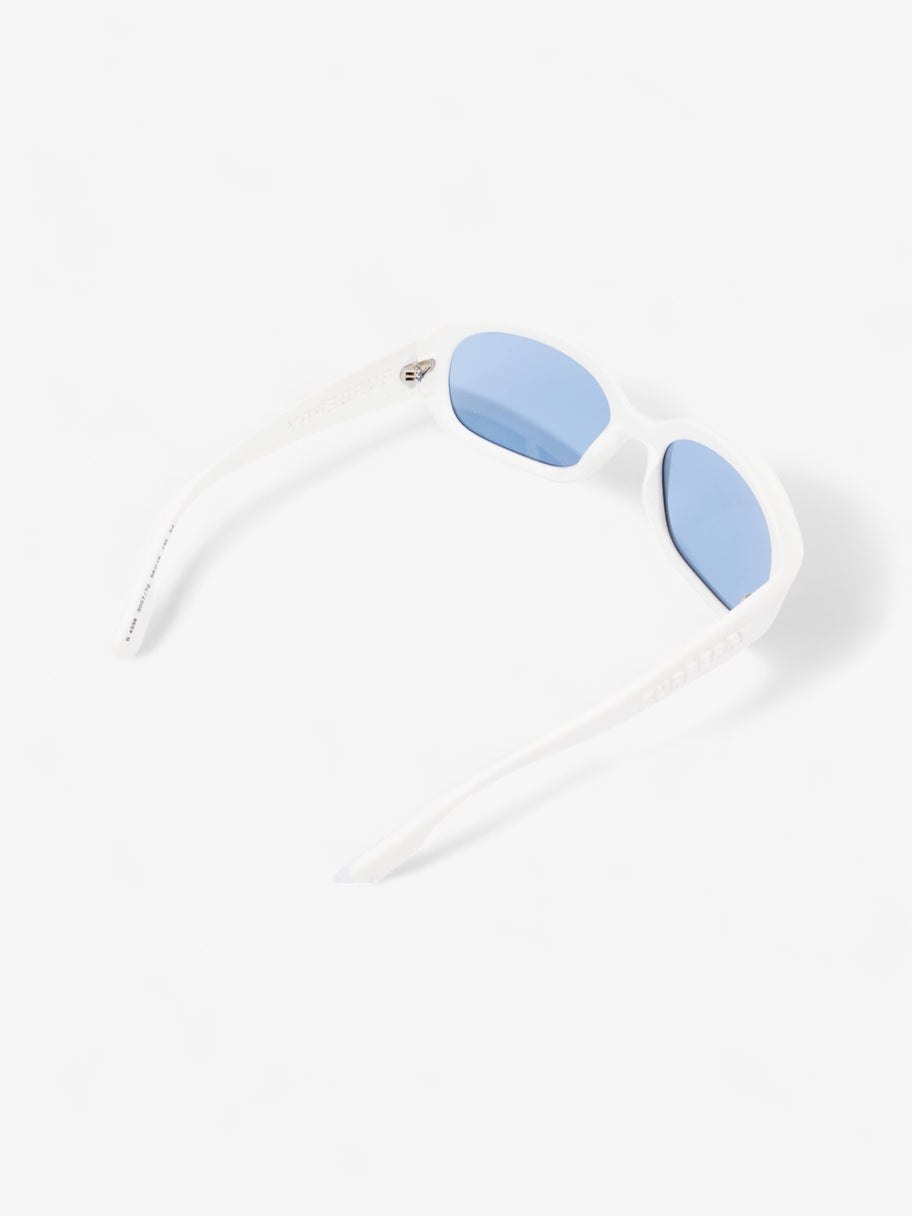 Oval Frame Sunglasses White Rubber 56mm 19mm Image 7