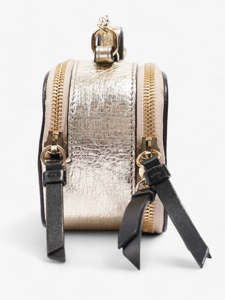 Mini C Vanity Bag Gold Leather Image 6