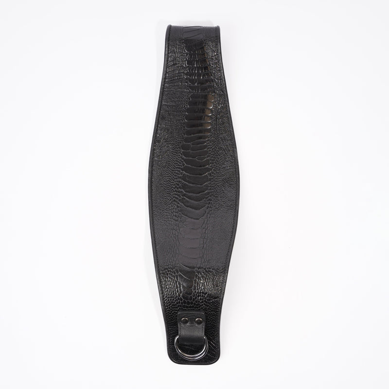  Extra Wide Belt Black Embossed Leather 75cm