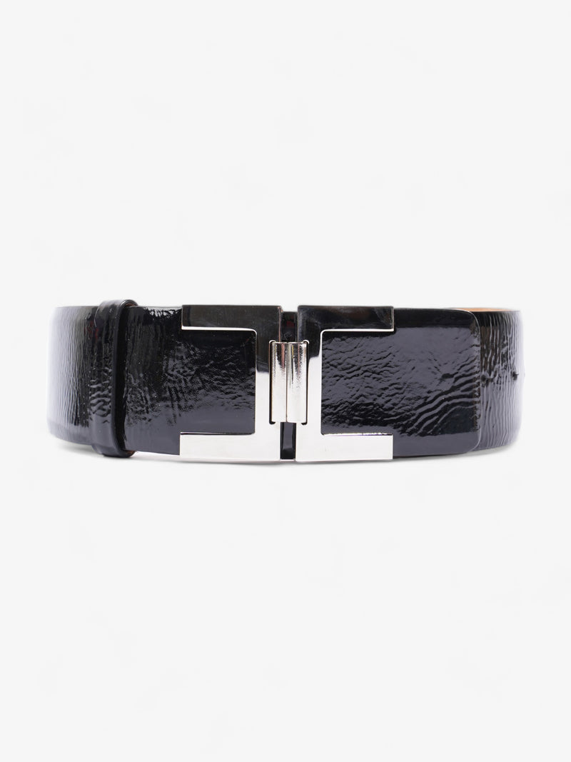  High Waisted Belt Black Patent Leather 70cm 28