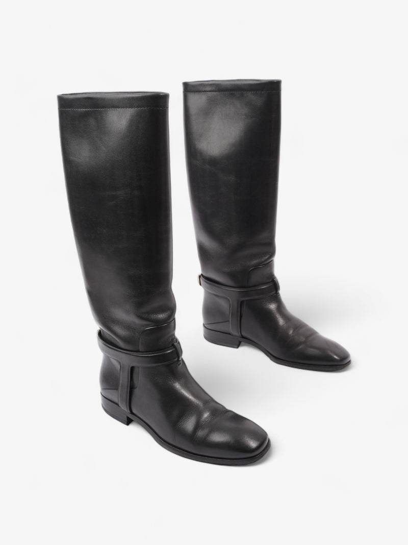  Christian Dior Riding Boots Black Leather EU 37 UK 4
