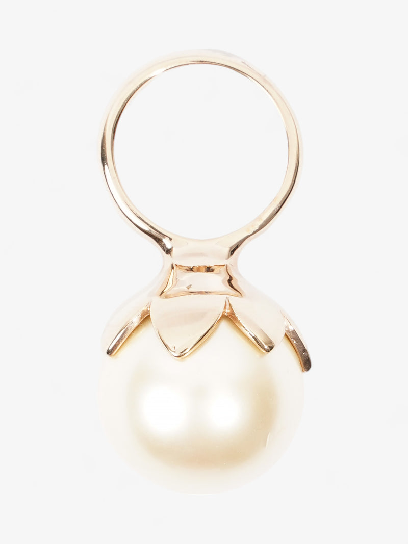  Christian Dior Faux Pearl Ring Gold Base Metal M (Circumference - 16.56mm)