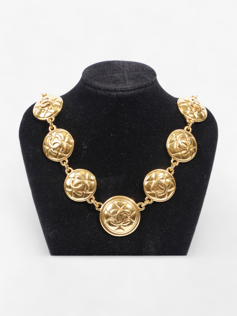  Vintage CC Chain Necklace Gold Base Metal 46cm