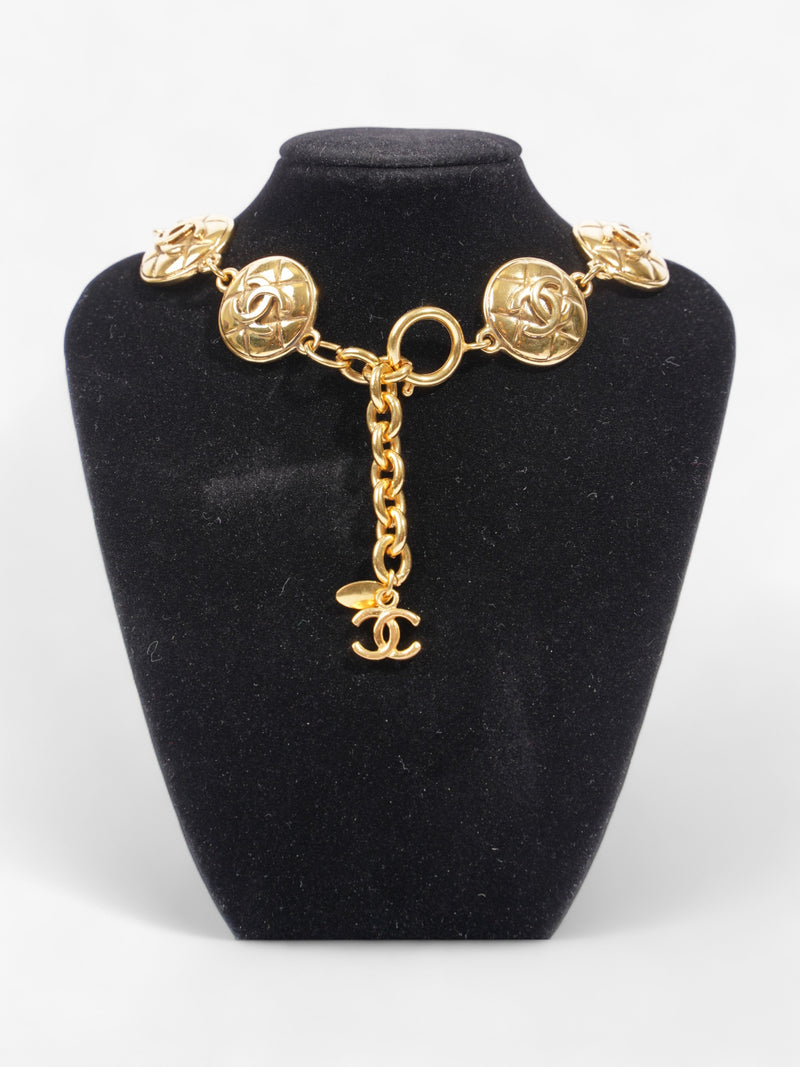  Vintage CC Chain Necklace Gold Base Metal 46cm
