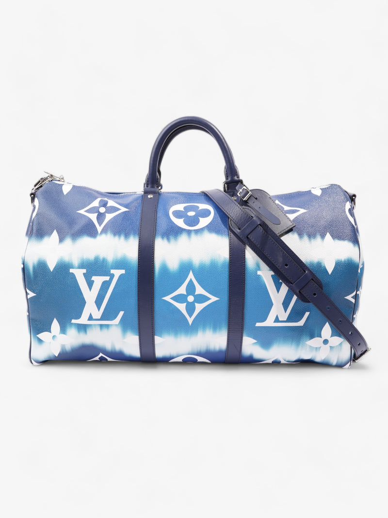  Keepall Bandouliere Escale 50 Blue and White Monogram Coated Canvas