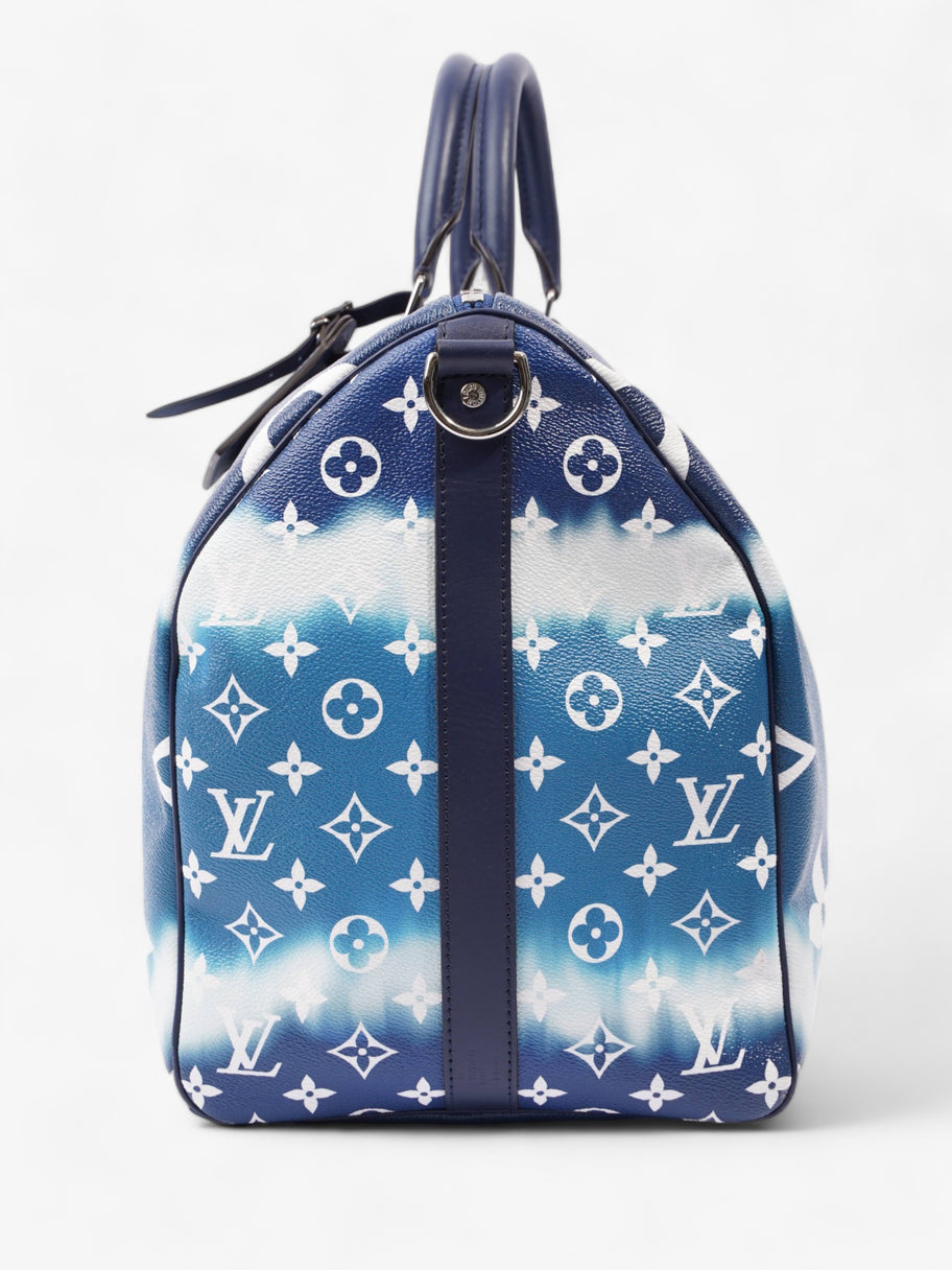Keepall Bandouliere Escale 50 Blue and White Monogram Coated Canvas Image 4