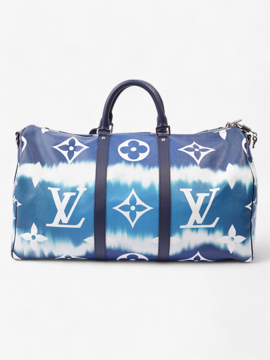 Keepall Bandouliere Escale 50 Blue and White Monogram Coated Canvas Image 5