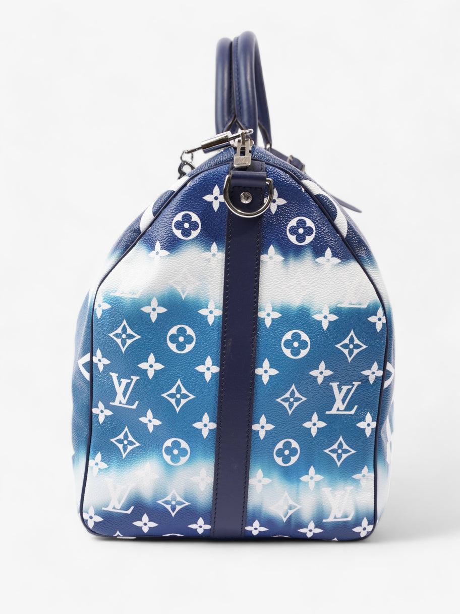 Keepall Bandouliere Escale 50 Blue and White Monogram Coated Canvas Image 6