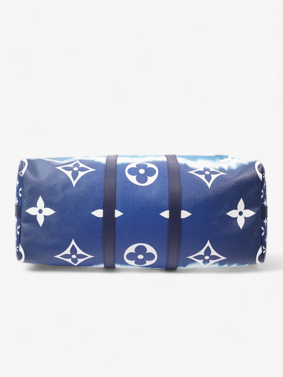 Keepall Bandouliere Escale 50 Blue and White Monogram Coated Canvas Image 8
