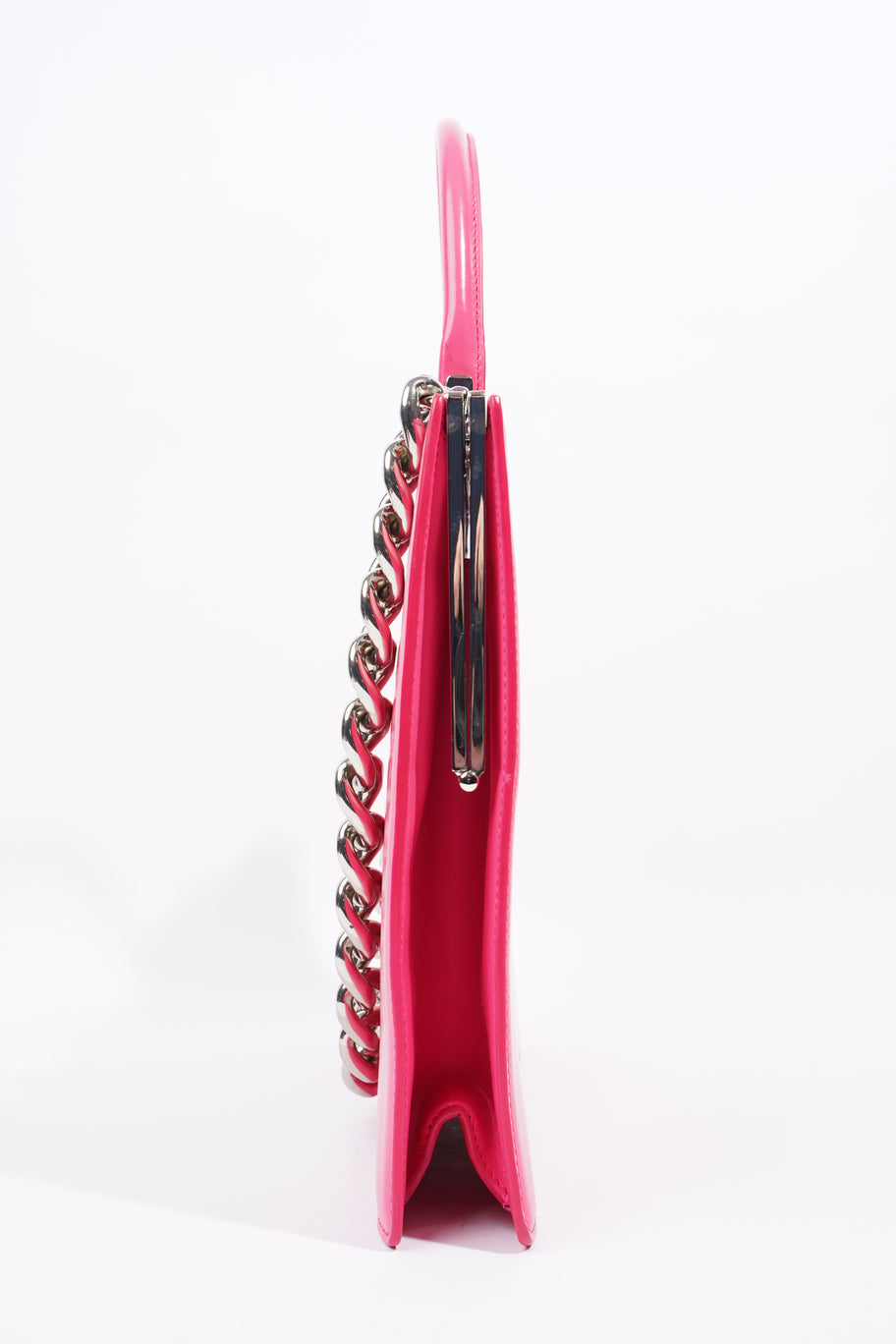 Four Ring Top Handle Neon Pink Leather Image 3