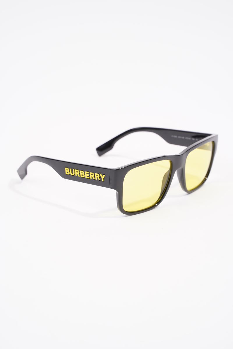 Knight Square Tinted Sunglasses Black / Yellow Acetate 145mm