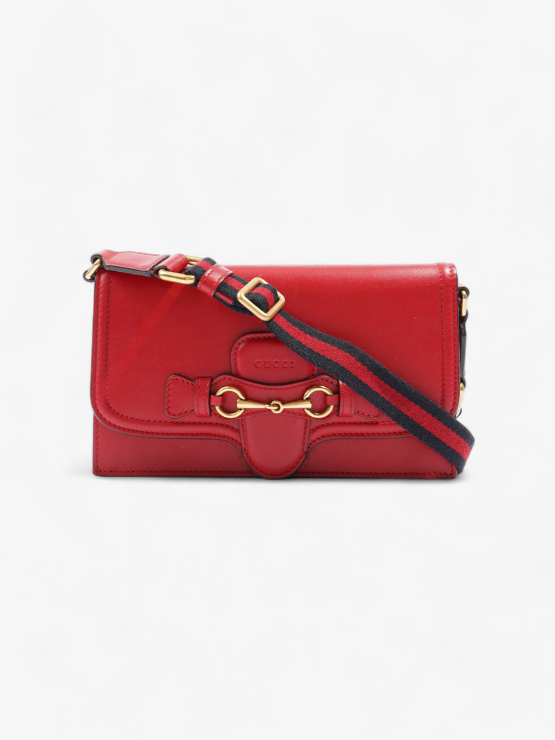  Lady Web Convertible Wallet on Strap Red / Navy Leather