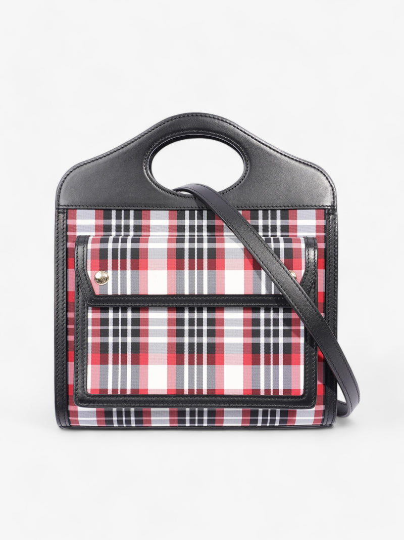  Mini Pocket Red And Black Check Leather