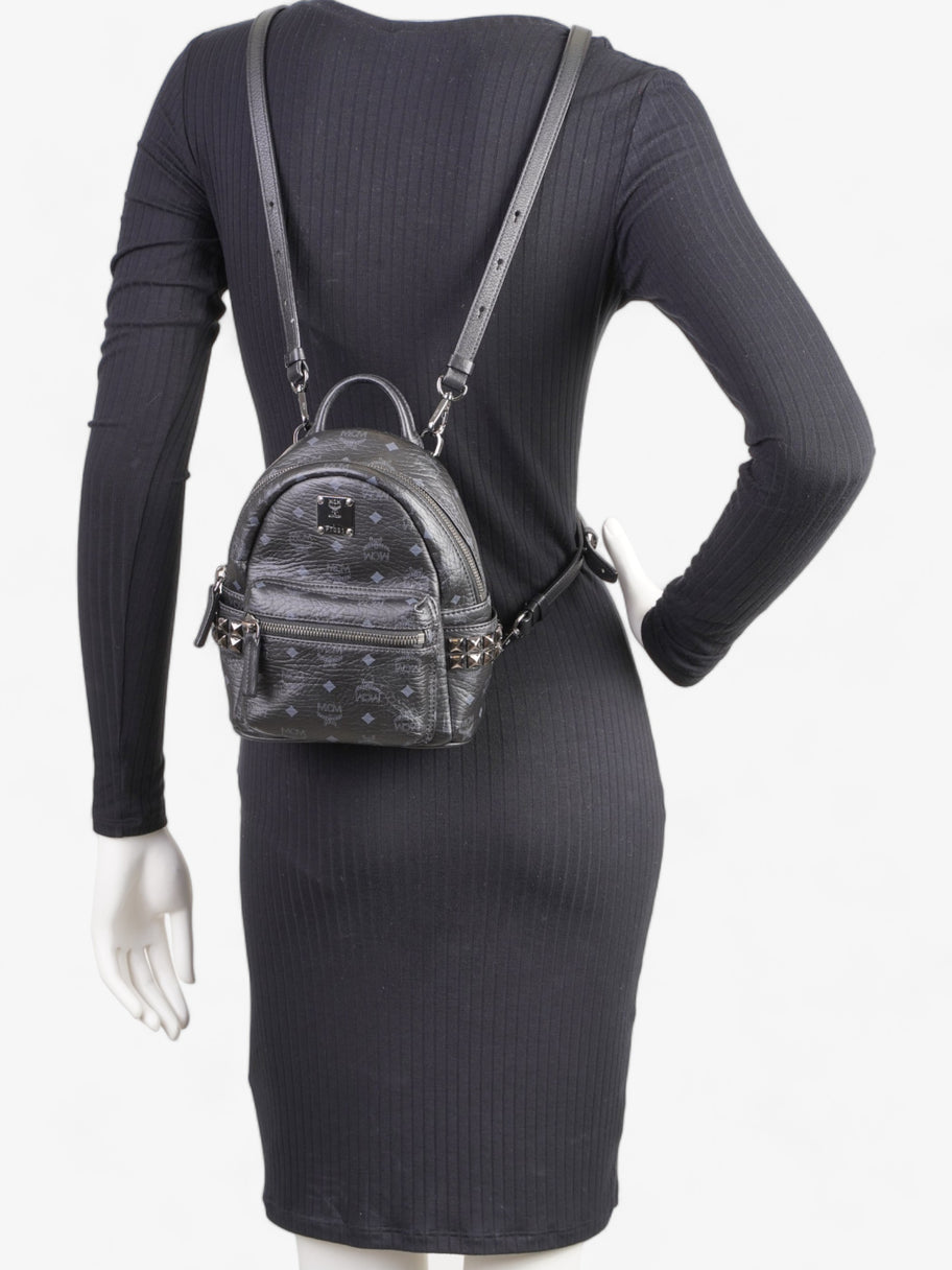 Visetos Studded Mini Backpack Black / Grey Coated Canvas Image 2