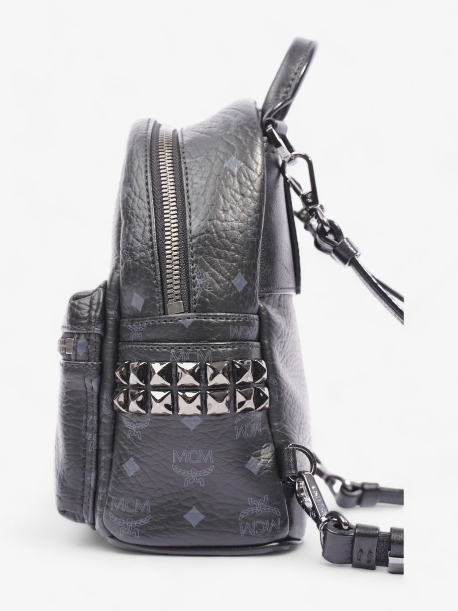 Visetos Studded Mini Backpack Black / Grey Coated Canvas Image 3