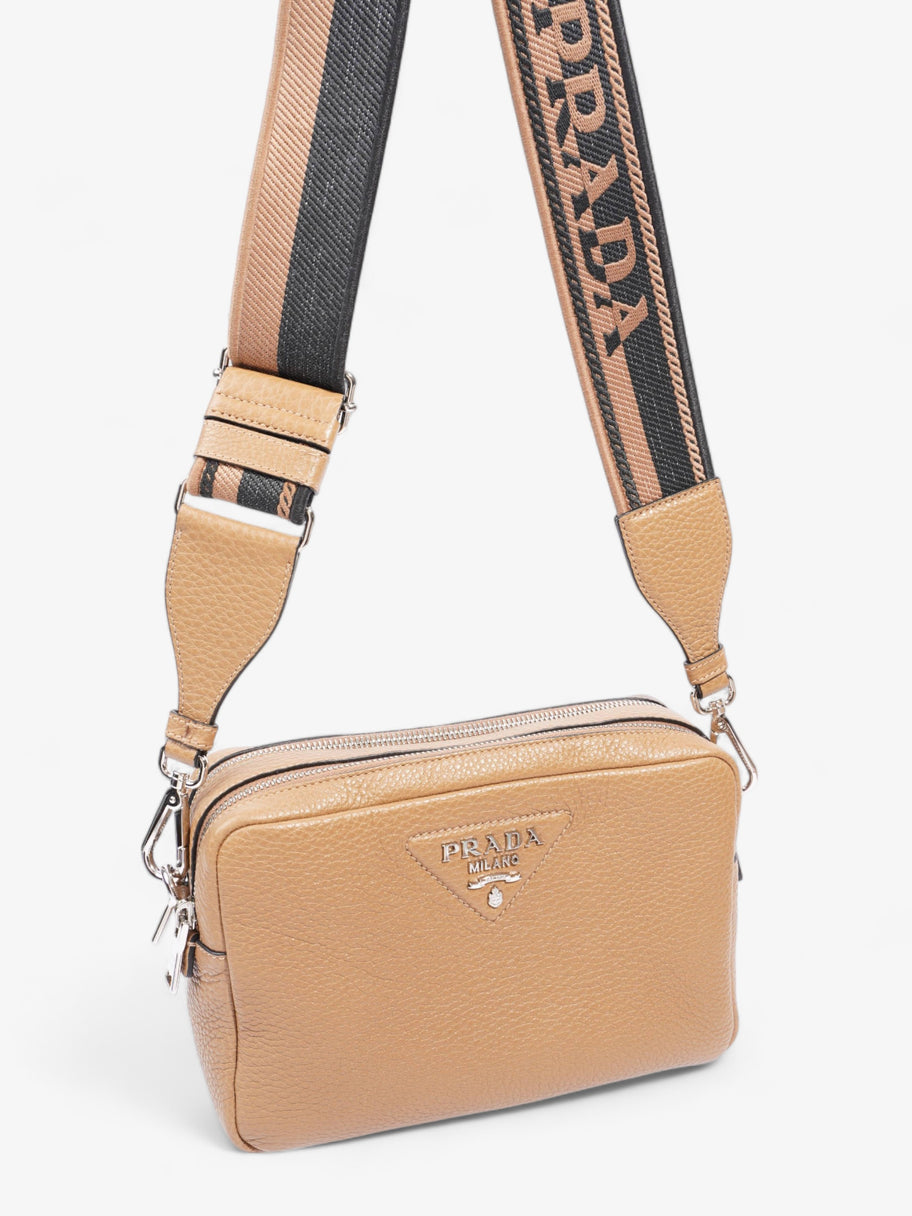 Two Strap Double Zip Brown Leather Image 12
