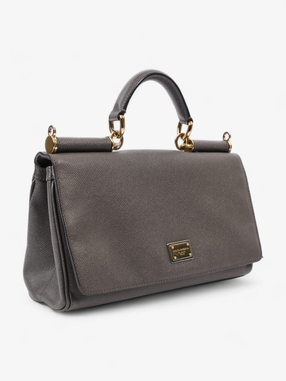 Sicily Top Handle Grey Leather Image 8