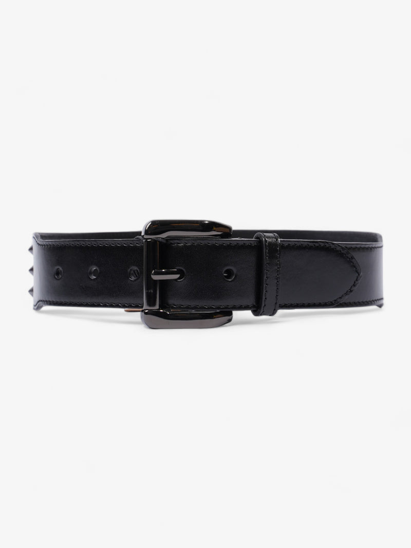  Rockstud Belt Black Leather 76mm