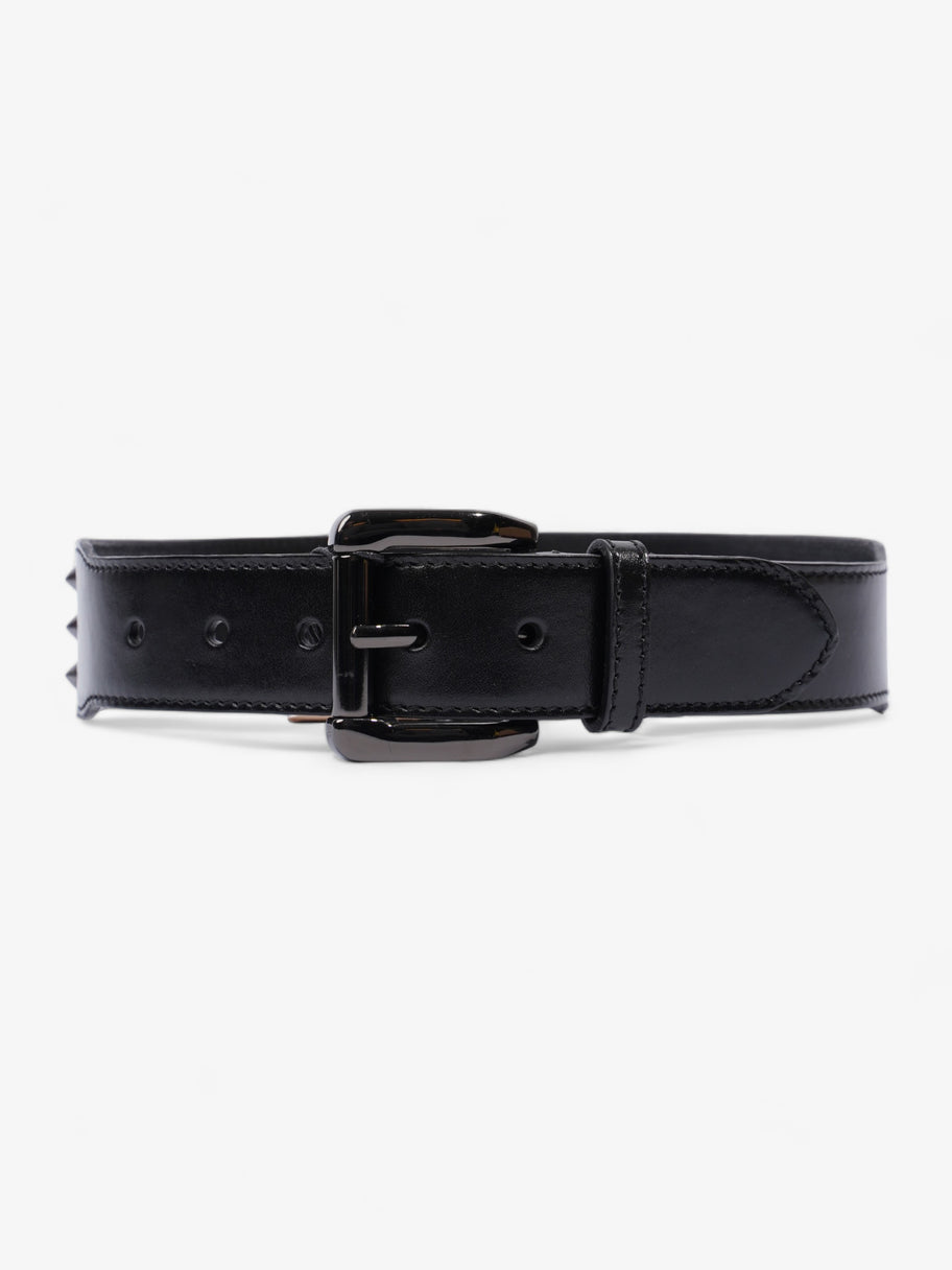 Rockstud Belt Black Leather 76mm Image 1