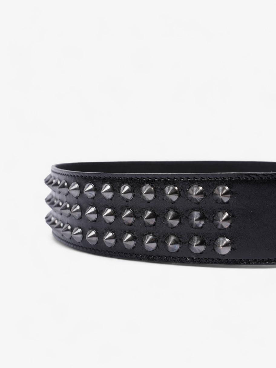 Rockstud Belt Black Leather 76mm Image 3