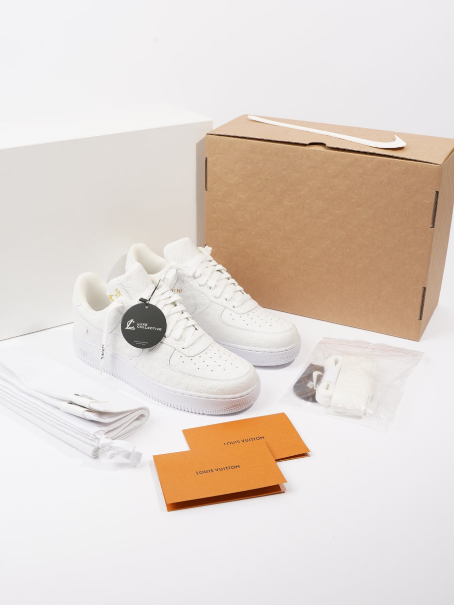 Air Force 1 Low By Virgil Abloh White Embossed Leather EU 43 UK 9 Image 12