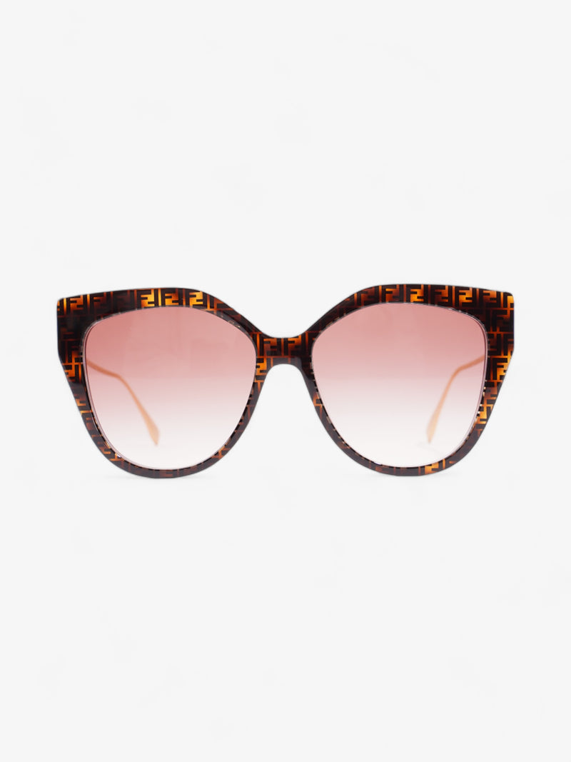  FF Cat Eye Sunglasses Havana Brown / Pink gradient Lens Acetate 140mm