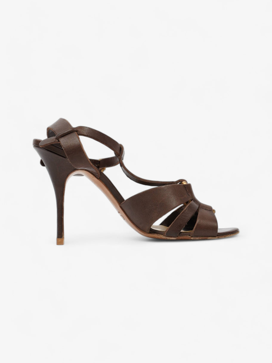 Strappy Heel 100 Brown Leather EU 38 UK 5 Image 4
