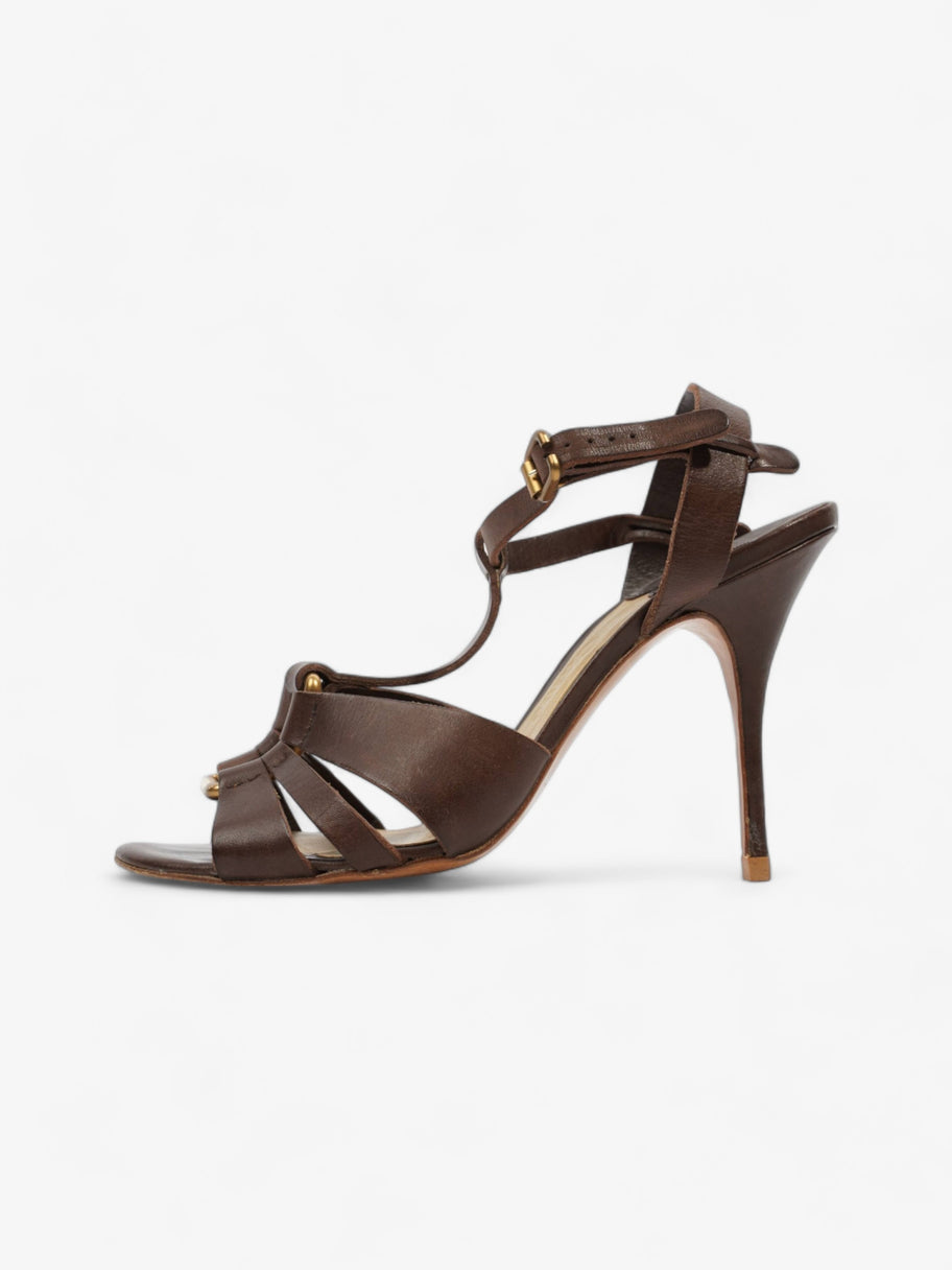 Strappy Heel 100 Brown Leather EU 38 UK 5 Image 5