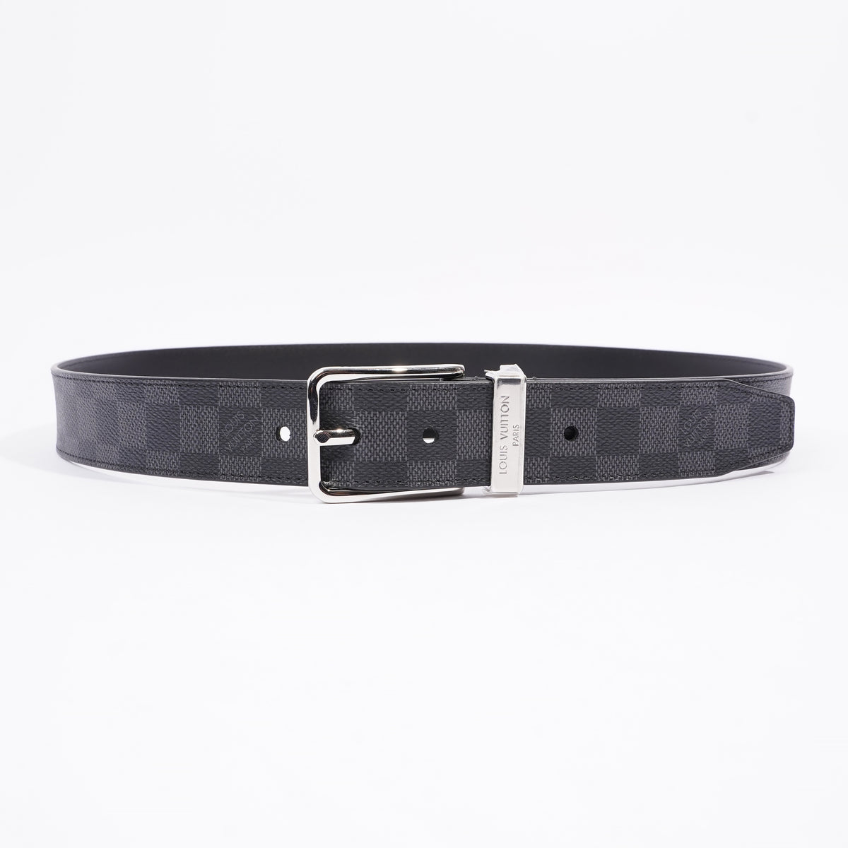 Louis Vuitton Black Damier Graphite Canvas Pont NEUF Belt 95cm