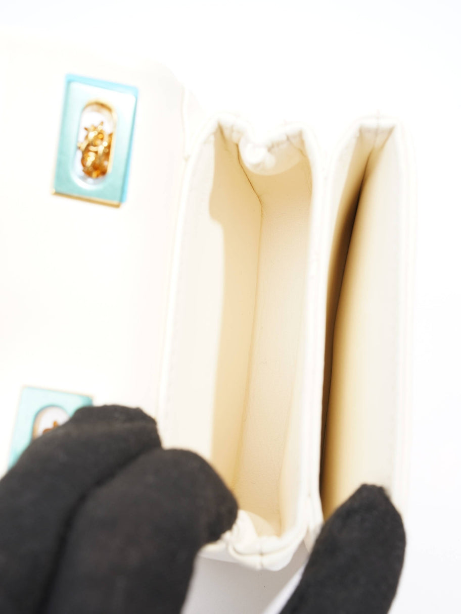 One Stud Mini Ivory Nappa Leather Image 8