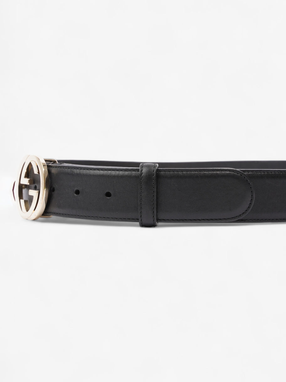 Interlocking G Belt Black Leather 85cm / 34
