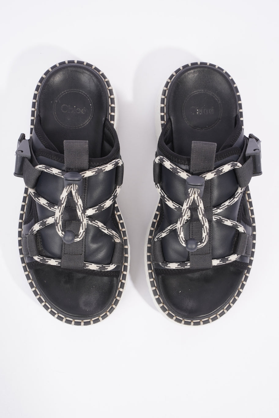 Lilli Platform Sandals Black / White Leather EU 37 UK 4 Image 8