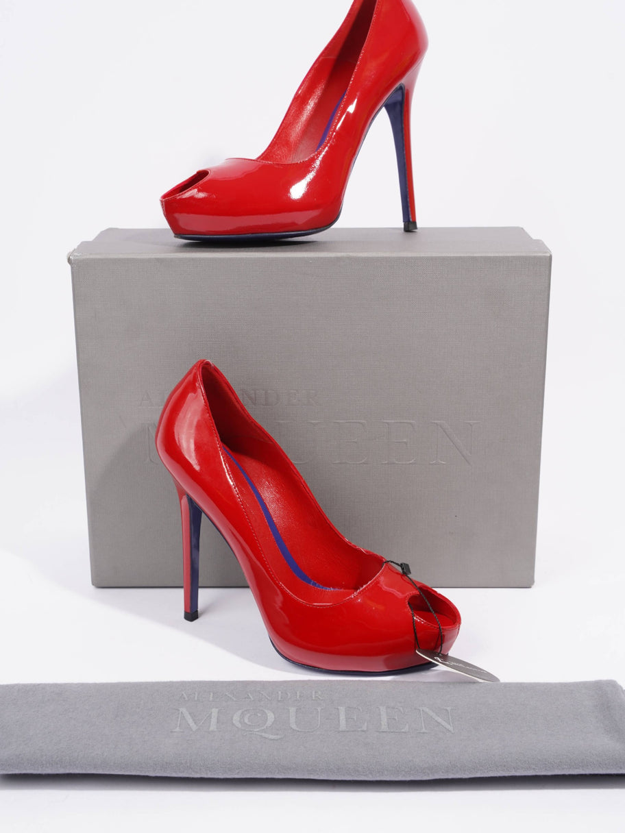 Peep Toe Heel 120 Red Patent Leather EU 36 UK 3 Image 9
