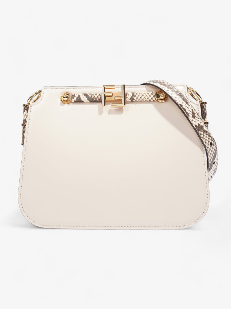  Touch FF Snake Print Detail Cream Leather
