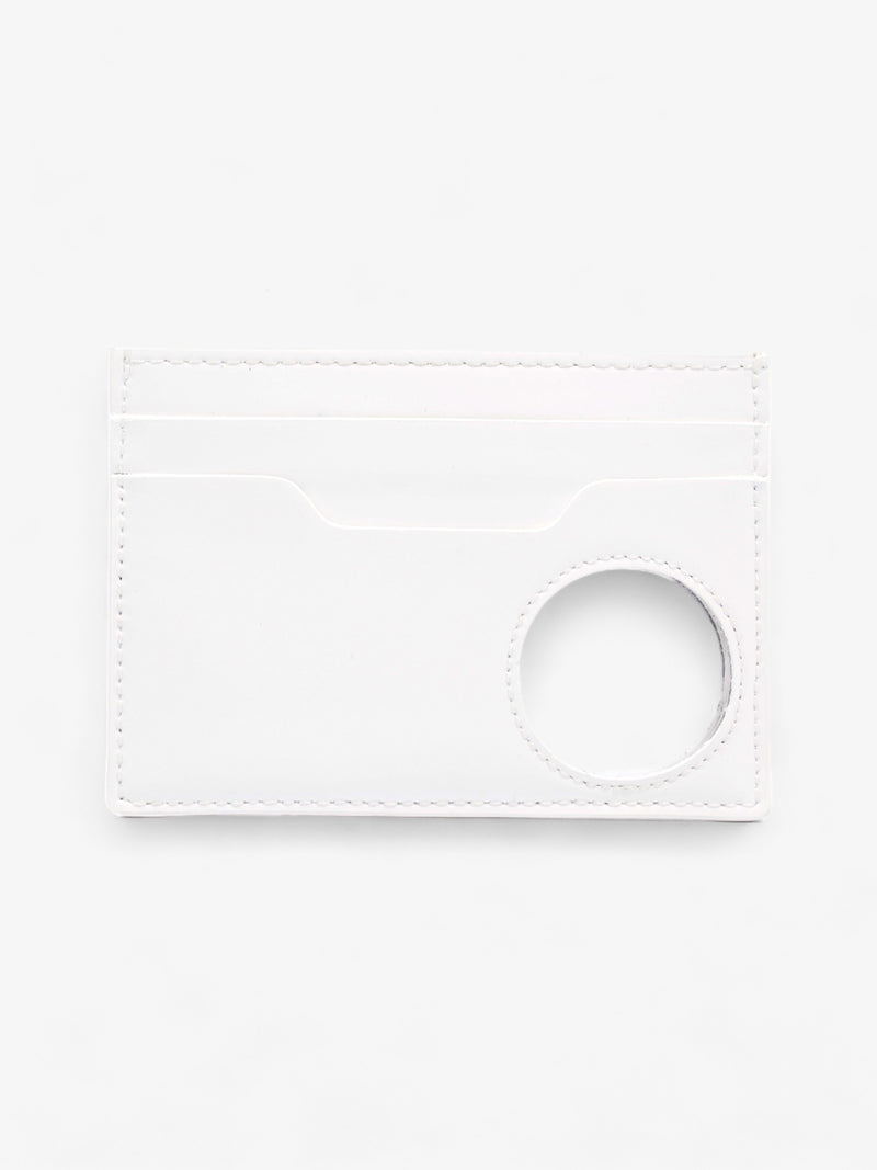  Hole Card Holder White Leather